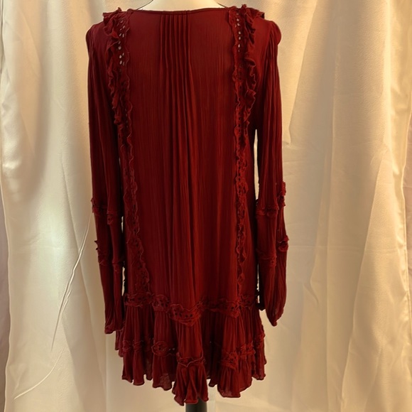 Free people Snow Angle Mini Burgundy Dress Size Small - Picture 5 of 11
